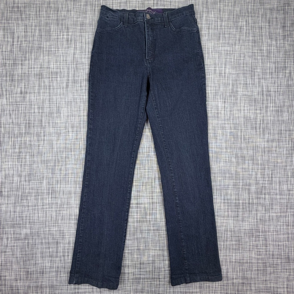 NYDJ Womens Bootcut Jeans Dark Blue Stretch Denim High Rise Size 10 Made in USA